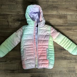 Nike puffer jacket girl 4T dip dye multicolor